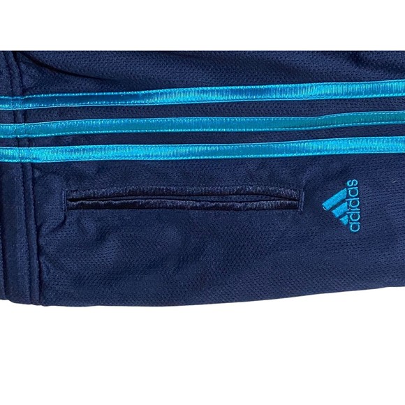 Adidas Women XXL Track Pants Navy Blue with Bright Blue Stripes NWT - Picture 5 of 9